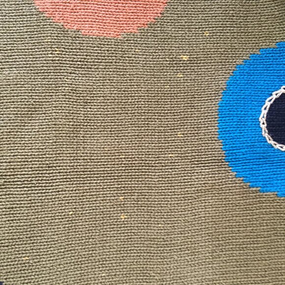 Hunt Club Knit Sweater Multi Color Olive Green Women’s Sz M Med Oversized 90s - Picture 16 of 16